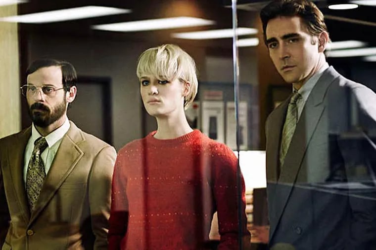 Silicon Valley intrigue in the 1980s drives AMC's "Halt and Catch Fire," starring (from left) Scoot McNairy, Mackenzie Davis and Lee Pace.