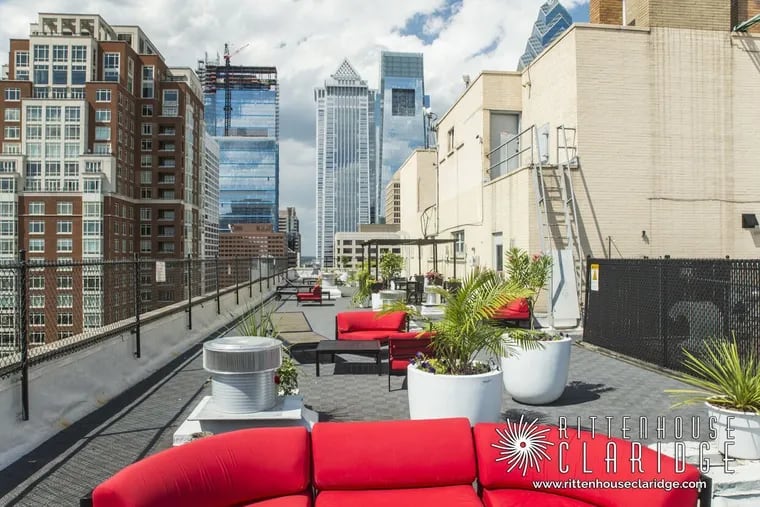 The roof deck at the Rittenhouse Claridge at 201 S. 18th St. in  Philadelphia.