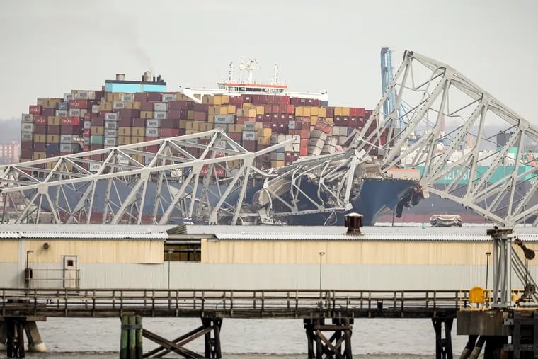 A container ship ran into the Francis Scott Key Bridge, causing it to collapse into the Patapsco River in Baltimore.