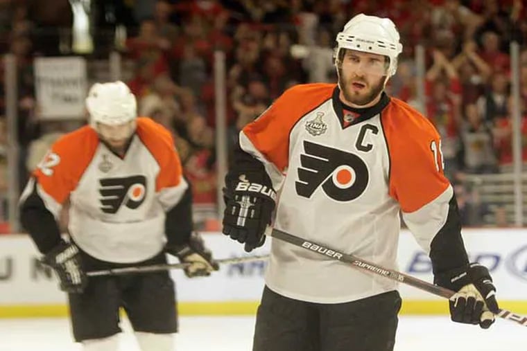 Mike Richards captained the Flyers to the 2010 Stanley Cup Final, where they lost in six games to the Chicago Blackhawks.