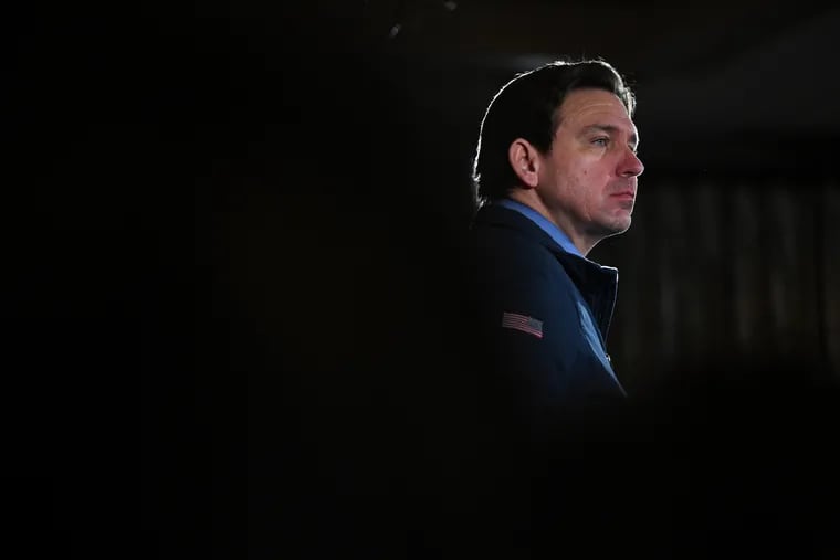 Florida Gov. Ron DeSantis (R) spoke at a winery in Derry, N.H. on Wednesday, where about 60 people attended and some empty space was cordoned off in the back.
