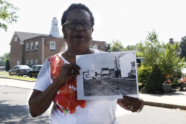 Claudine Conaway stands in front of where her former home was, near the Burlington City riverfront, when the area was slated for urban renewal in the 1970s. She is now the chairperson of the city's planning board.