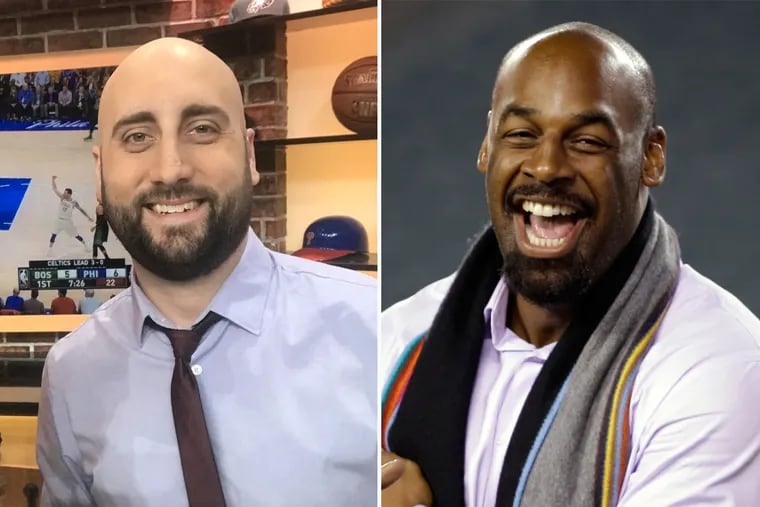 97.5 The Fanatic host Marc Farzetta (left) defended the station's addition of ex-Eagles quarterback Donovan McNabb as a Birds analyst this season.