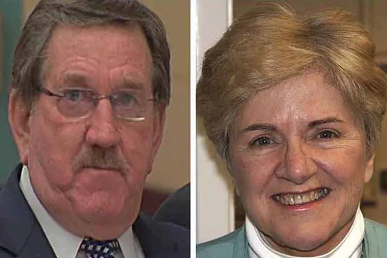 A New Jersey Watchdog investigation found 45 retirees have worked as interim superintendents so far during the current school year. They use a loophole in pension law to collectively receive more than $4 million annually from the state Teachers� Pension and Annuity Fund in addition to executive pay from districts. Picture here: Ralph Ross and Karen Lake.