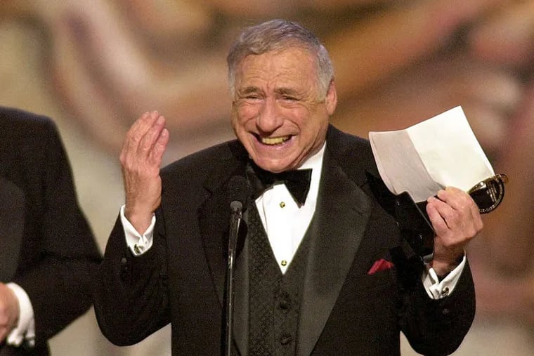 Mel Brooks accepting his Tony award for &quot;The Producers&quot; in 2001. He's won all the major awards showbiz has to offer.