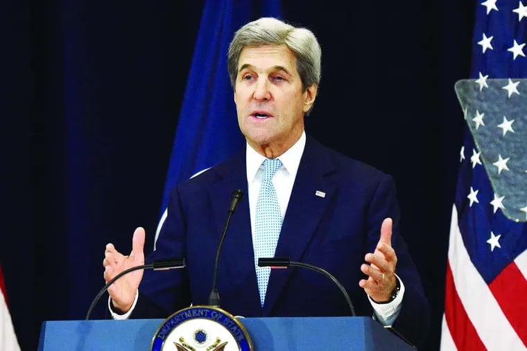 Secretary of State John Kerry said that only a two-state solution could achieve a just and lasting Mideast peace.