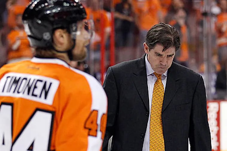 The Flyers are a force-of-will team, and Peter Laviolette is a force-of-will coach. (Yong Kim/Staff Photographer)