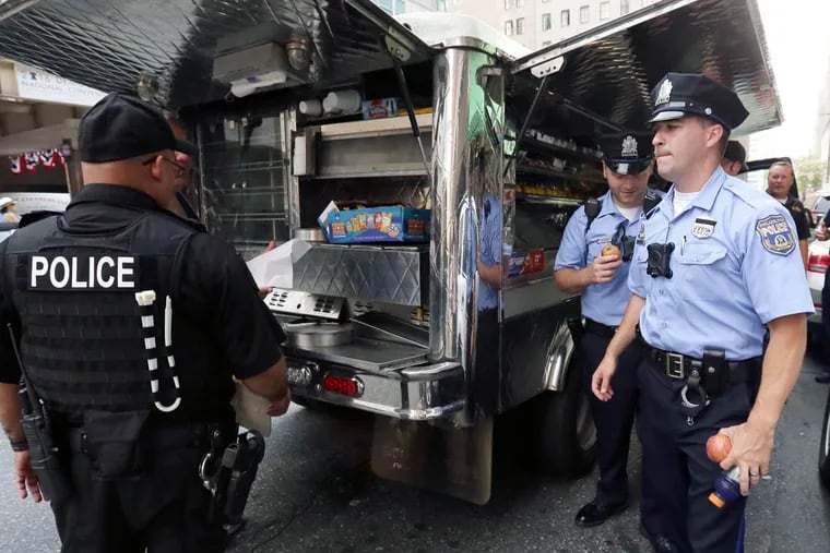 Officers working the DNC were fed and hydrated during the heat wave.
