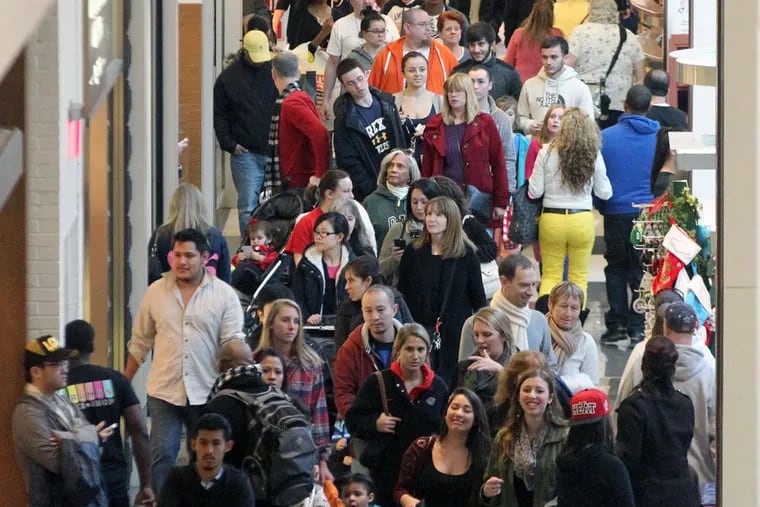 The packed Cherry Hill Mall on Black Friday in 2013.