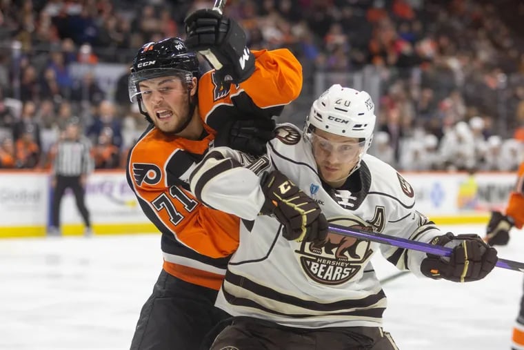 Former Flyers first-rounder Tyson Foerster leads the Phantoms with 14 points in 19 games.