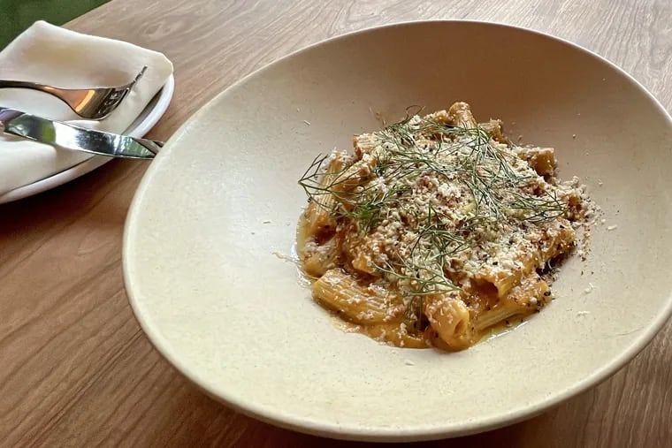 Rigatoni with preserved carrot, gochujang, and aged tofu at Pietramala, 614 N. Second St.