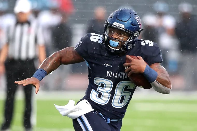 Villanova's Jalen Jackson ran for 104 yards and two touchdowns in the shutout of Rhode Island on Saturday.