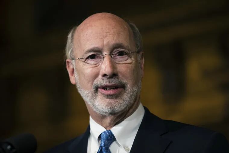 Gov. Wolf during a news conference in Harrisburg in May.