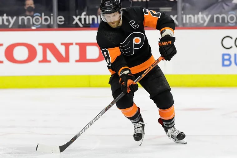 Flyers left winger/center Claude Giroux entered Thursday tied for second on the team with 33 points.