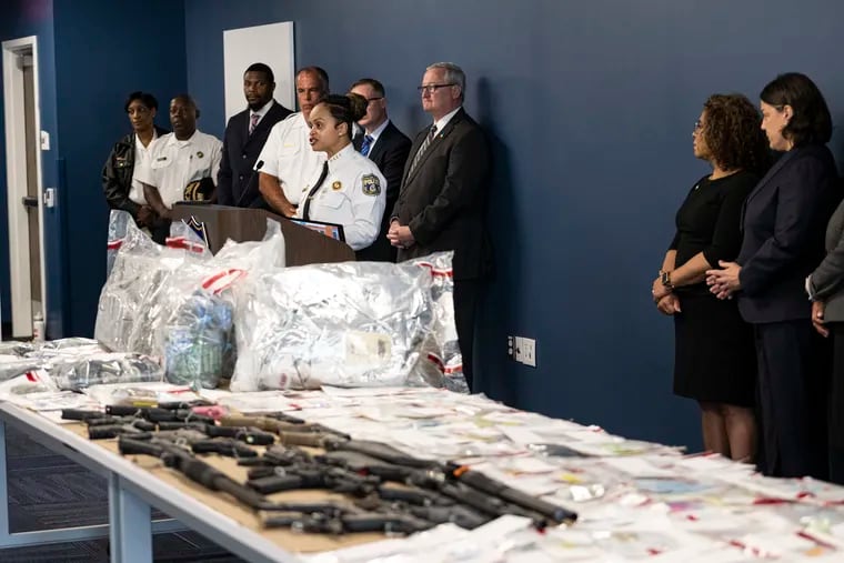 Philadelphia Police Commissioner, Danielle Outlaw announces the results of a narcotics operation in Kensington last week.