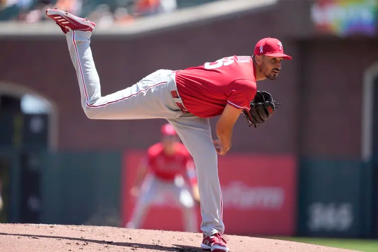 Phillies starter Zach Eflin allowed seven runs (six earned) in five innings of Sunday's 11-2 loss to the Giants in San Francisco.