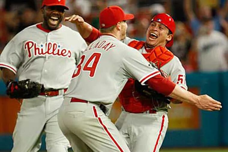 Roy Halladay became the second pitcher in Phillies' history to throw a perfect game. (AP Photo / Wilfredo Lee)