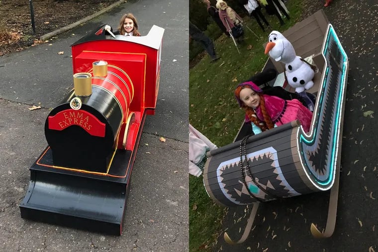 Emma, left, as Hermione Granger and Ruby as Anna, the princess from “Frozen.”