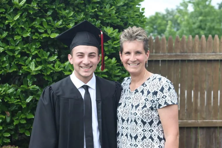 Aiden DeStefano and his mom, Melissa. Aiden shared his story with the ACLU of Pennsylvania, which is defending transgender students in the Boyertown School District..