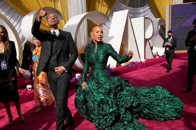 Will Smith and Jada Pinkett Smith arrive at the Oscars on Sunday at the Dolby Theatre in Los Angeles.