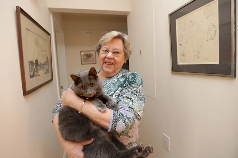 Linda Huebenthal Woolston and her cat, Pushkin, found a place to call home at Medford Leas in Burlington County after Woolston's husband died in 2016.