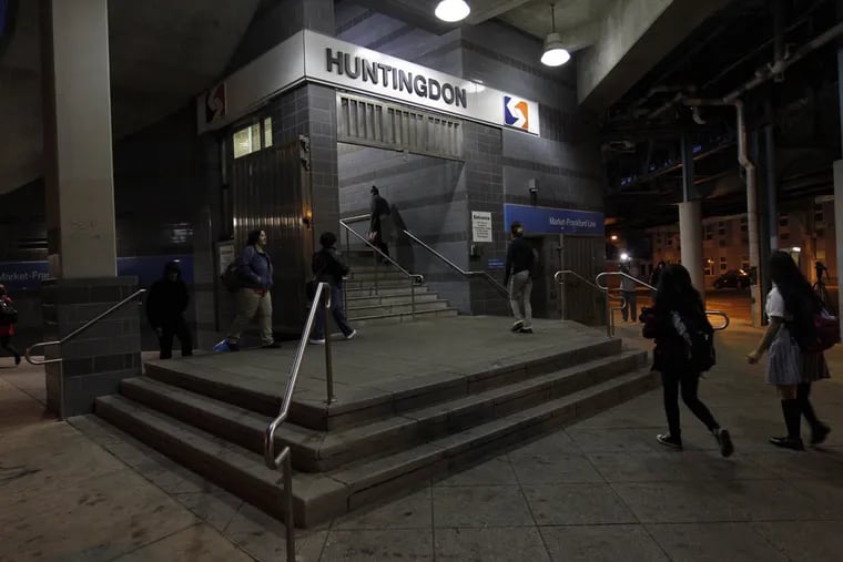 SEPTA's Huntington Station on the Market-Frankford Line in Kensington early Monday morning.