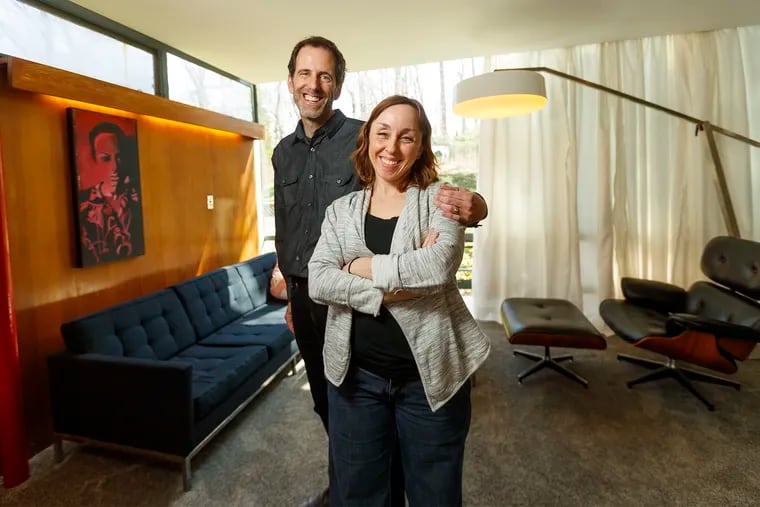 Mike and Amanda Brahler, both architects, were happy living in South Philadelphia until they got a chance to buy a mid-century modern home on two acres in Meadowbrook. The house was designed in 1952 by architect Frank Weise.