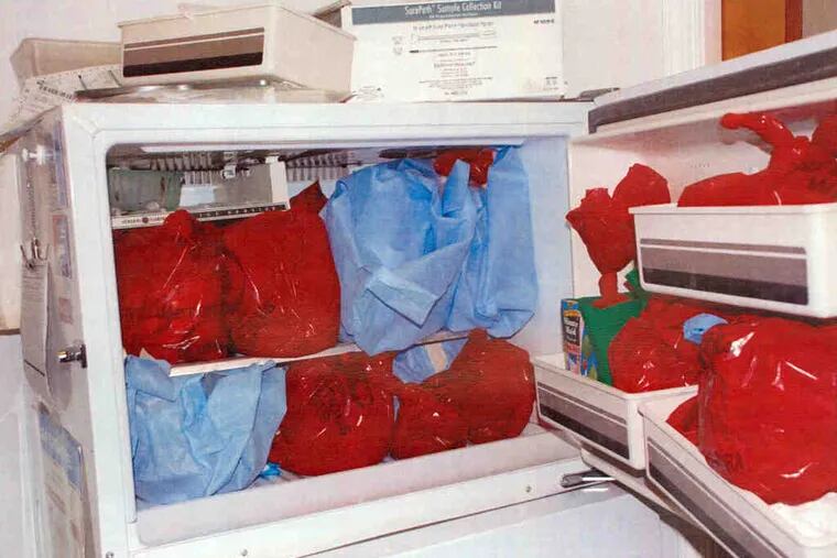 This photo, viewed by the grand jury during its investigation into Kermit Gosnell's Women's Medical Society, shows bagged fetal remains stuffed into a freezer.