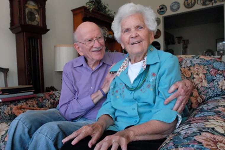 Martha and Donald R. Fletcher of Voorhees have been married for 68 years. (April Saul / Staff Photographer)