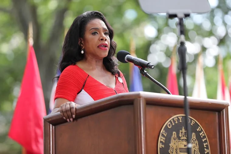 Actress Sheryl Lee Ralph takes part in the reading of the Declaration of Independence during Celebration of Freedom Ceremony outside Independence Hall on July 4 last year.