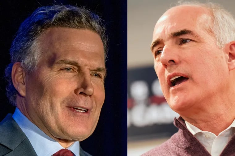 Republican U.S. Senate candidate Dave McCormick (left) and Democratic Sen. Bob Casey (right)