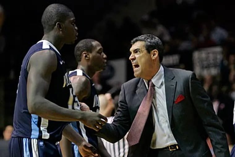 Coach Jay Wright and the 10th-ranked Villanova Wildcats are 8-1 on the season. (Michael Bryant/Staff Photographer)