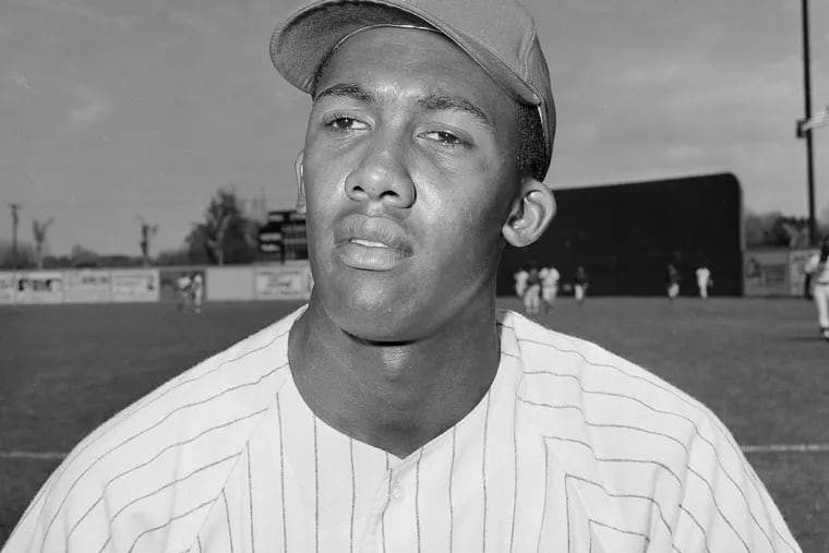 Hall of Fame pitcher Ferguson Jenkins is pictured at spring training camp with the Phillies in 1963.