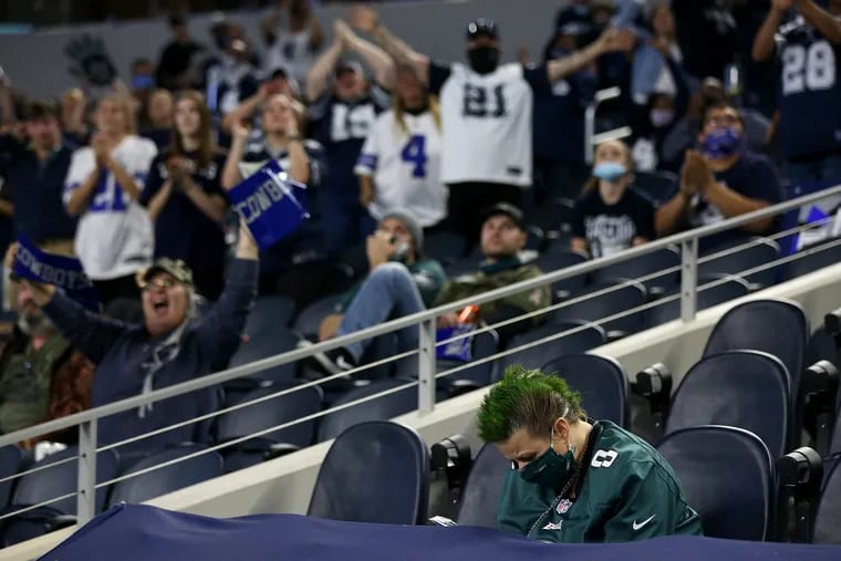 Eagles fans were dejected while Cowboys fans celebrated staying alive in the ugly NFC East playoff race.