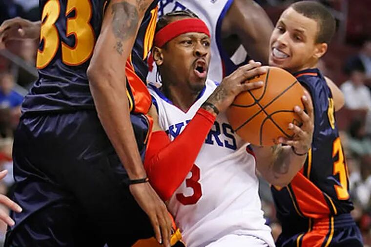 Allen Iverson scored 20 points to help the 76ers snap a 12-game losing streak. (Ron Cortes/Staff Photographer)