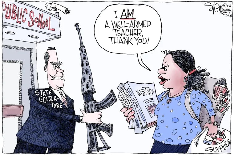 Signe Wilkinson cartoon du jour SIGN19e School Guns
