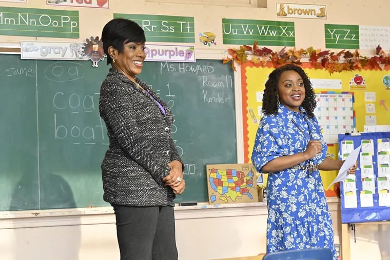 Abbott Elementary, a new ABC comedy that centers on a fictional public school, is created by actor and comedian Quinta Brunson (right), a West Philadelphia native, and stars Brunson and Sheryl Lee Ralph (left) as teachers at the school.