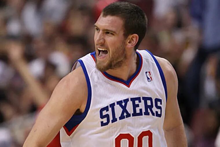 The Sixers and center Spencer Hawes have agreed to a two-year deal worth about $13 million. (Steven M. Falk/Staff Photographer)