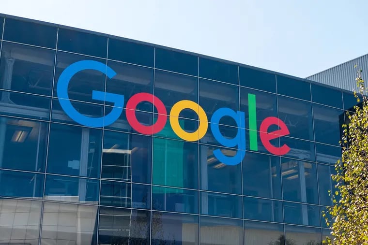 The Google logo at Alphabet's Googleplex headquarters in Mountain View, Calif.