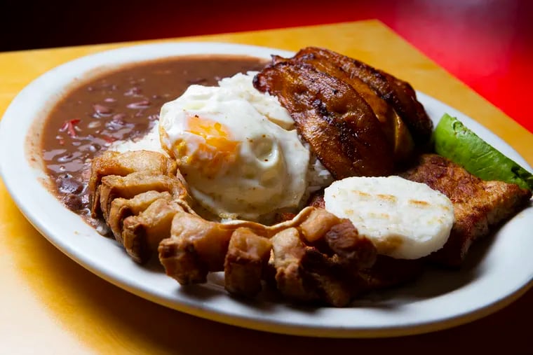 The Greater Philadelphia Hispanic Chamber of Commerce is hosting the Dine Latino Restaurant Week campaign, to highlight Latino-owned restaurants during Hispanic Heritage Month. The campaign runs through Oct. 4. Here, a bandeja paisa from El Bochinche Restaurant and Bar.