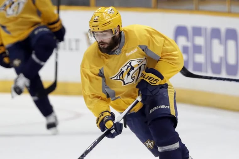 Nashville Predators center and captain Mike Fisher is one of the players available in free agency.