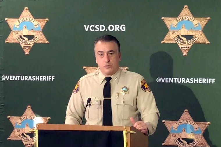 Ventura County sheriff's Capt. Garo Kuredjian speaks at news conference in Thousand Oaks, Calif., Friday, Dec. 7, 2018, as authorities announce what they call a "significant development" in their investigation of last month's shooting that killed 12 people at a popular Southern California country music bar.