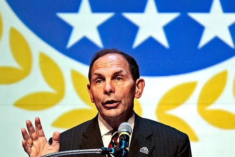 Robert McDonald, Secretary of Veterans Affairs, talks to delegates of the AMVETS National Convention at the Cannon Center for Performing Arts  in Memphis, Tenn., Wednesday, Aug. 13, 2014. (AP Photo/The Commercial Appeal, Jim Weber)