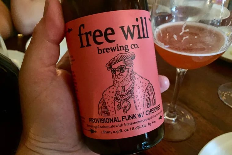 Provisional Funk w/Cherries, a sour aged saison from Free Will Brewing Co. in Perkasie.