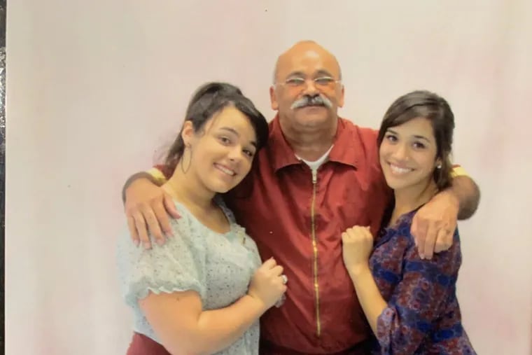 Antonio Martinez celebrates his 68th birthday in prison with granddaughters Shayla Rivera, then 15, and Talia Santiago, then 21, in 2015. Martinez was exonerated and released from a life sentence in Pennsylvania state prison on Friday.