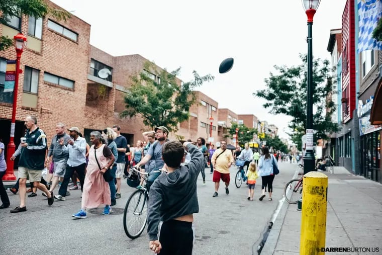 Folks enjoying last year’s inaugural Philly Free Streets, which was held along an east-west route mostly along South Street. This year the route will take you from Old City to Fairhill.