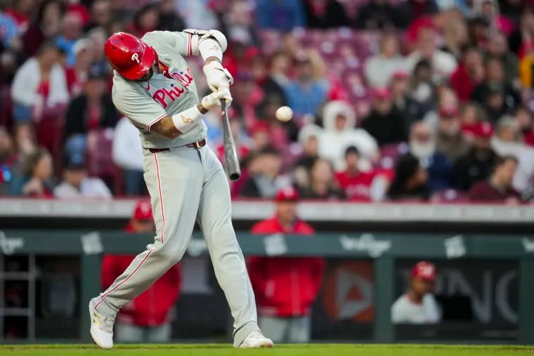 Nick Castellanos, shown against the Reds earlier this week, blasted a solo home run in the third inning to give the Phillies a 6-0 lead over the Padres on Friday.