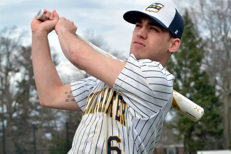 Penn Charter senior centerfielder Mike Siani takes a swing during a practice at the East Falls school.