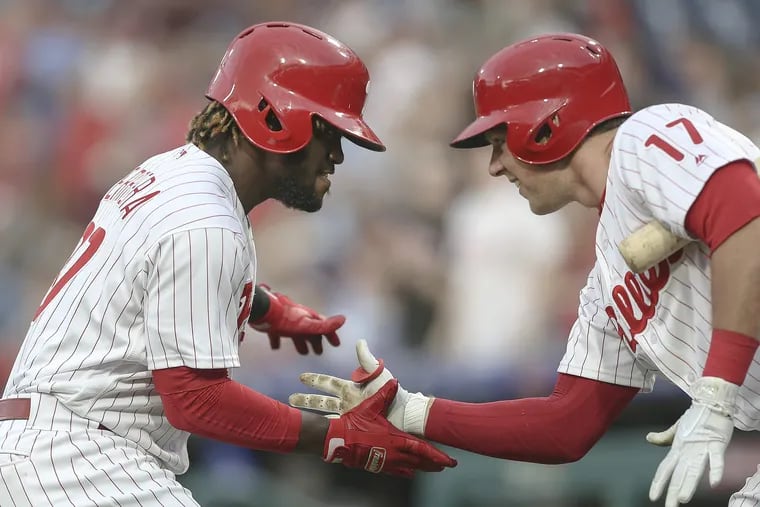 When the All-Star rosters were unveiled Sunday, neither Odubel Herrera (left) nor Rhys Hoskins was on the National League team. But while both Phillies outfielders had their shining moments in the season's first half, it's difficult to list either among the All-Star snubs.