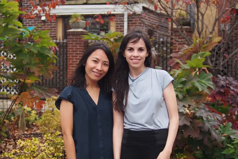 Yushan Chou (left) and Karen Cervera, cofounders of Let’s Talk Philly!, a volunteer-led organization that creates a safe space for people to practice their spoken English.